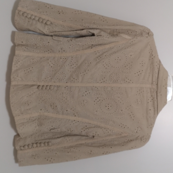 🌟HP!!!🌟Rare VINTAGE MANGO SUIT Gorgeous Summer Jacket with chikan work fabric. - Picture 10 of 14